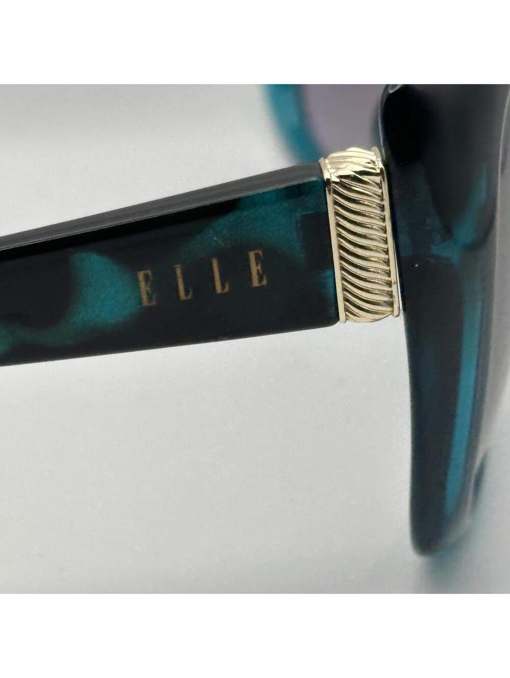 ELLE Women's Oversized Square Teal & Black Tortoise Sunglasses - Picture 9 of 10